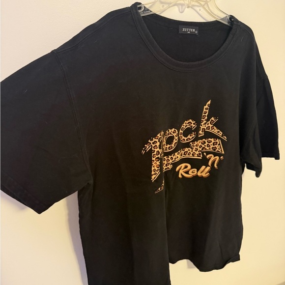 Black 'Rock n' Roll' Crop Top - Picture 3 of 4